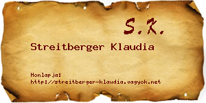 Streitberger Klaudia névjegykártya